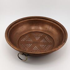 Vintage Copper Colander Strainer Sieve w/Hanger French Country Farmhouse Decor picture