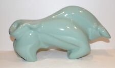 HAEGER ART POTTERY ABSTRACT MODERN DECO GREEN BULL FIGURINE/SCULPTURE ~RARE~ picture