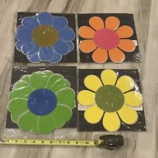 Vintage 1968 Pop Art Rickie Tickie Stickies Psychedelic Large Flowers Stickers picture