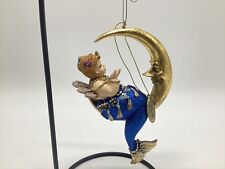 Katherine's Collection Chubby Blue Mermaid on Moon Christmas Ornament 5” picture
