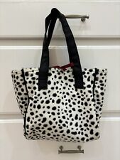 Vintage Disney Store 101 Dalmatians Black White Faux Fur Tote Purse Handbag Cute picture