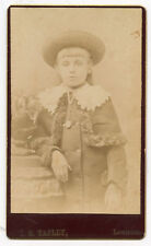 CDV Photo - Little Girl - Hat - Chunky Necklace & Bangs picture
