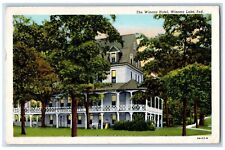 Winona Lake Indiana IN Postcard The Winona Hotel And Trees 1957 Posted Vintage picture