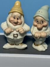 LENOX DISNEY HAPPY AND BASHFUL SALT AND PEPPER SHAKERS SET DWARFS FIGURINES picture