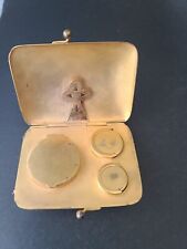 Vintage Antique Womens Brass Dance Compact Coin Slots picture