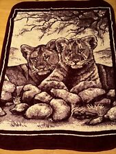 Vintage San Marcos Lions Size 85x67 Burgundy/Cream picture