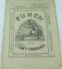 SUPER RARE 1856 Vol 1. No 8. Punch or the Sydney Charivari Newspaper / Magazine picture