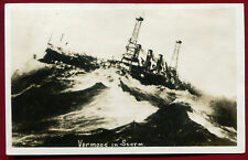 USS Battleship Vermont in Storm Real Photo Postcard  picture