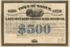 Lake Ontario Shore Rail Road Co. - $500 or 100 Bond - Railroad Bonds picture