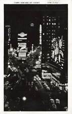 RPPC Times Square Night Posted 1938 Signs Real Photo NYC VTG P150 picture