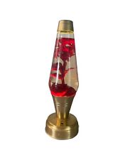 VINTAGE Underwriters Laboratories Red Lava Lamp Gold Base Made in USA No Marking picture