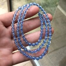 5.5mm Natural Blue Aquamarine Crystal Gemstone  Beads Bracelet AAAAA picture