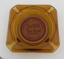 VTG Denny's Restaurant Amber Colored Glass Ashtray Fine Foods 24 Hours picture