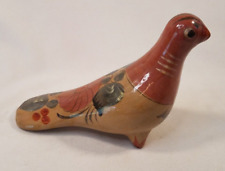 Vintage Mexican Tonala Burnished Clay Pottery Bird Hand Mexico Bird Brown 7
