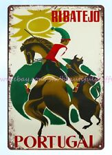 1962 Ribatejo Portugal Travel Poster horse equestrian metal tin sign old signs picture