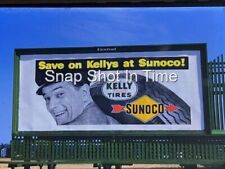 Sunoco Kelly Tires Vintage 1952 Billboard Sign Advertising Slide 35 mm picture