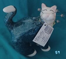 WhimsiClay Amy LaCombe  STONY Cat Figurine #86179; excellent cond.; tag; box. picture
