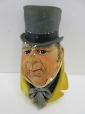 Vtg 1964 Bossons England Mr Micawber Chalkware Head Wall Hanging Charles Dickens picture