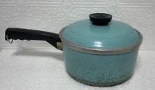 Club Aluminum Sauce Pan Turquoise Blue Green With Lid 4 Inch High 7 Inch Wide picture