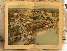 Antique Rare Columbian Exposition 1893 Worlds Fair Hungarian Aerial View Print picture