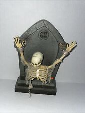 Gemmy Animated Shaking Tombstone Tom Skeleton Halloween Decoration  picture
