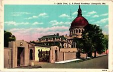 1947 Entrance to NAVAL ACADEMY Annapolis Maryland Postcard picture