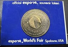 '74 Spokane WA World’s Fair Expo Man & His Environment Medallion W Original Card picture
