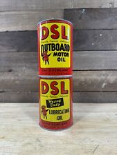 Vintage DSL Davis Howland Outboard And Heavy Duty Quart Oil Can Metal Sealed picture