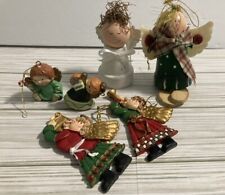 Mixed Lot of 6 Vintage Christmas Decorations Ornaments Angels picture