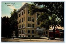 c1910's Masonic Temple Exterior Roadside Quincy Illinois IL Unposted Postcard picture