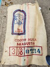 Product Of Colombia Jute Burlap Bag Sack San Augustin Coffee Sack 38x27 picture