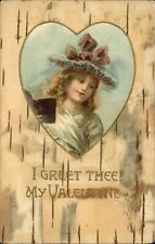 Valentine girl Brundage? ~ vintage UDB postcard c1905 picture