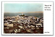 Color RPPC Telegraph Hill Coit Tower San Francisco California 1960s Postcard V10 picture