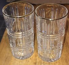 Two Vintage Crystal Glass Drinking Glasses ￼5 1/2” Tall #3 Nice picture