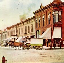 C.1911 Portage, WI. Cook Street. Downtown. Horse And Buggies. Main Street. VTG  picture