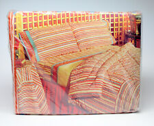 New Vintage JC Penney OLEG CASSINI STRIPES Cinnamon Camel Queen Fitted Sheet picture