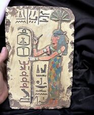Rare Ancient Egyptian Antique Plate God Seshat Egyptian Pharaonic Egyptian BC picture