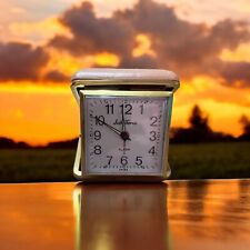 Vintage Seth Thomas Travel Alarm Clock Wind Up Folding Case picture