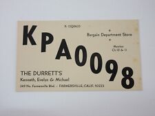 Vintage Amateur Ham Radio QSL Postcard Card - KPA 0098 - Farmersville CA picture
