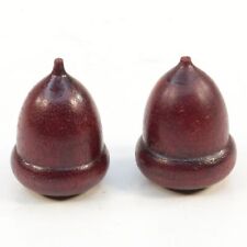 Wooden Acorn Clock Finials 1-13/16 inches Vintage Set of Two - NE190 picture