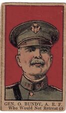 Mayfair Novelty War Leaders WW 1 Trading Card W545  #69 GEN. OMAR  BUNDY  1920 picture