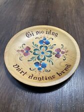 Vintage Norwegian Wooden Plate Daily Bread picture
