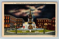 Chambersburg PA-Pennsylvania, Memorial Square, South Main  Vintage Postcard picture