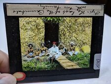 Colored Glass Magic Lantern Slide DUX FIJI NATIVES The Last of the Cannibals picture