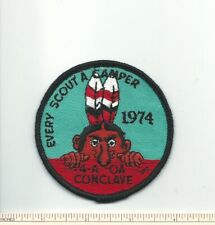 DP SCOUT BSA 1974 OA SECTION 4-A CONCLAVE PATCH EVERY SCOUT A CAMPER INDIAN WWW picture
