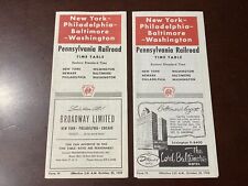 Pair 1959 1960 Pennsylvania RR Timetables - NY - Philadelphia - Washington DC picture