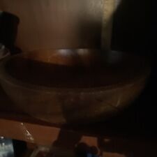 Vintage Wooden Salad Bowl 3-1/2”Tall 10” Wide picture