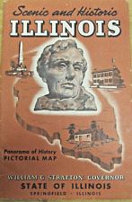 1953 Scenic and Historic Illinois - Panorama of History - Pictorial Map (126) picture