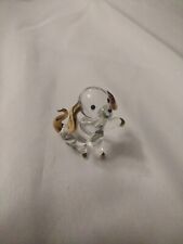 Antique Clear GLASS And Gold Dog Figurine from Vintage Estate Collection picture