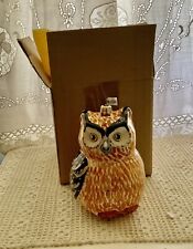 Vintage Owl Ornament Decoration Made Hand Painted In Poland. Original Box And picture